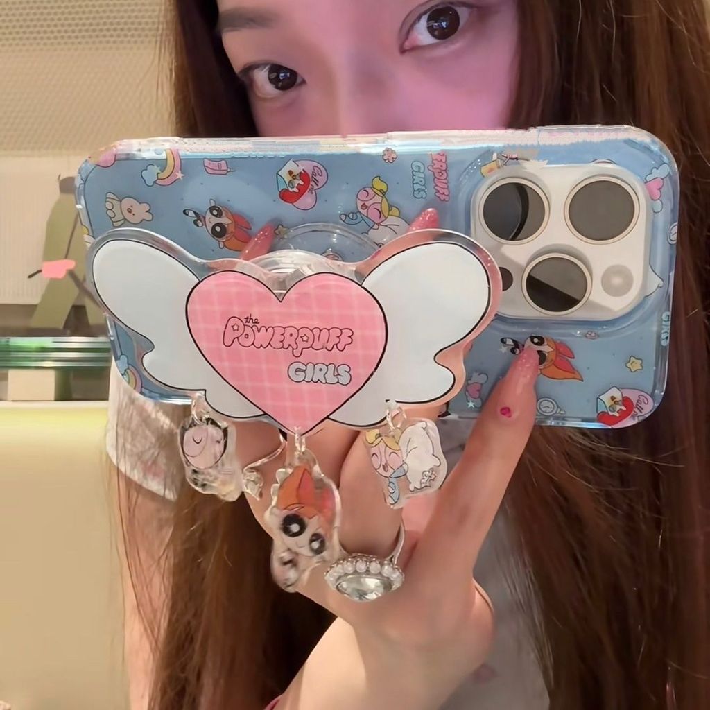 Powerpuff Girls Giá đỡ mặt dây chuyền túi khí nhất Công chúa Giá đỡ lười di động