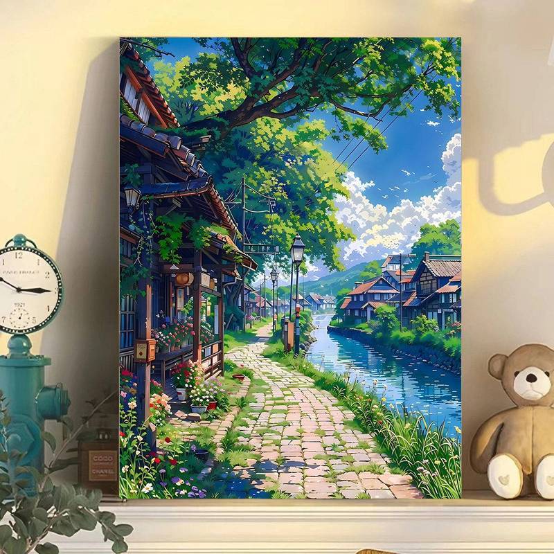 Hayao Miyazaki Phong Cảnh Mùa Hè Canvas Treo Tường Nghệ Thuật Không Khung Chống Thấm Nước Nhà Phòng Khách Trang Trí Phòng Ngủ
