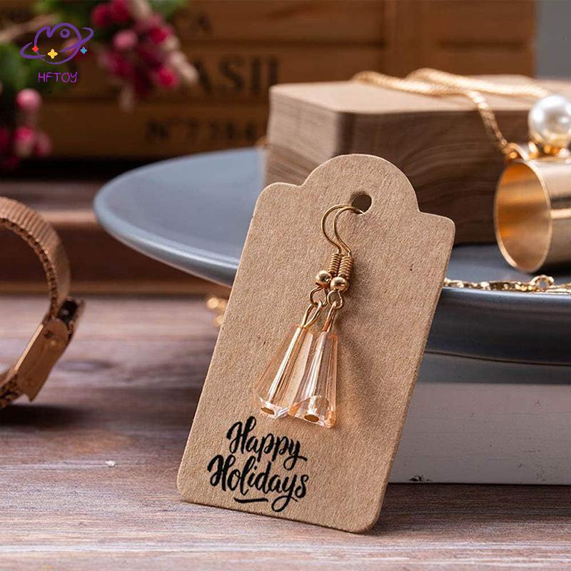 Thẻ treo giấy Kraft HFTOY có dây – Thẻ quà tặng được làm thủ công bằng tình yêu, Nhãn may mặc, Thẻ treo màn hình bánh quy kẹo ~