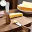 PUSKY Mới Thép Không Gỉ Phô Mai Dao Bộ Nĩa Phô Mai Tay Cầm Bằng Gỗ Thìa Bơ Phô Mai phết Mứt Máy rải Dụng Cụ Nướng Bánh VN