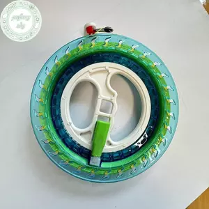 PUSKY 1 Cái 200 / 300 / 400M Diều Cuộn Bánh Xe Lửa Dây Tay Cầm Bay Dây Dụng Cụ Dây Ngoài Trời Tròn Màu Xanh Dương Cho Fying Diều VN