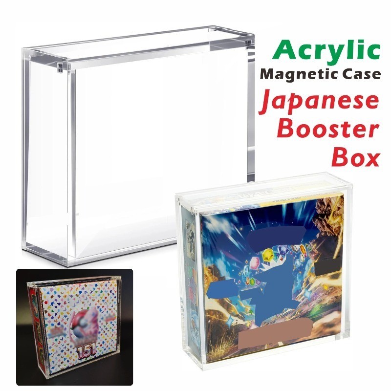 Hộp trưng bày từ tính acrylic cho hộp tăng áp Nhật Bản Hộp trưng bày trong suốt 5mm dành cho sưu tập Hộp lưu trữ thẻ acrylic có đóng cửa từ tính có thể xếp chồng lên nhau