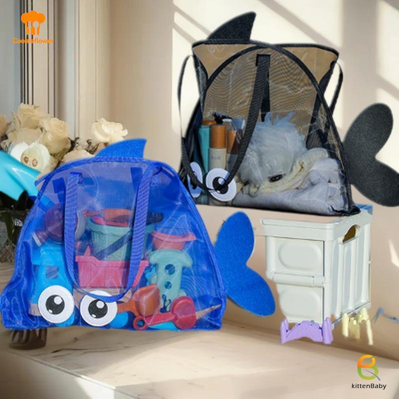 [Kitten-t] Túi đi biển du lịch mới mùa hè Túi đựng đồ chơi hoạt hình trẻ em Túi đựng đồ bơi Túi đựng đồ vệ sinh cầm tay mắt lớn mới
