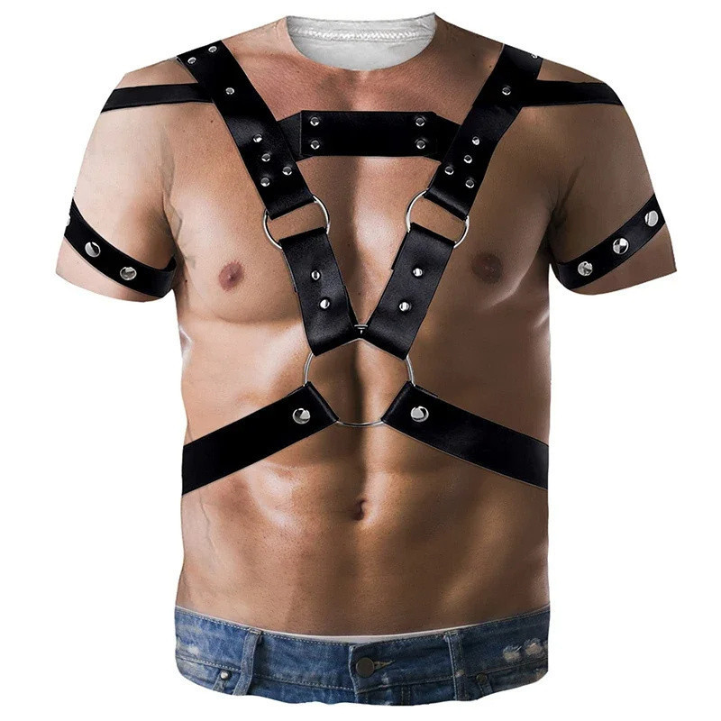 Áo thun unisex in hình cơ bắp 3D đáng yêu - Áo ngắn tay mới lạ