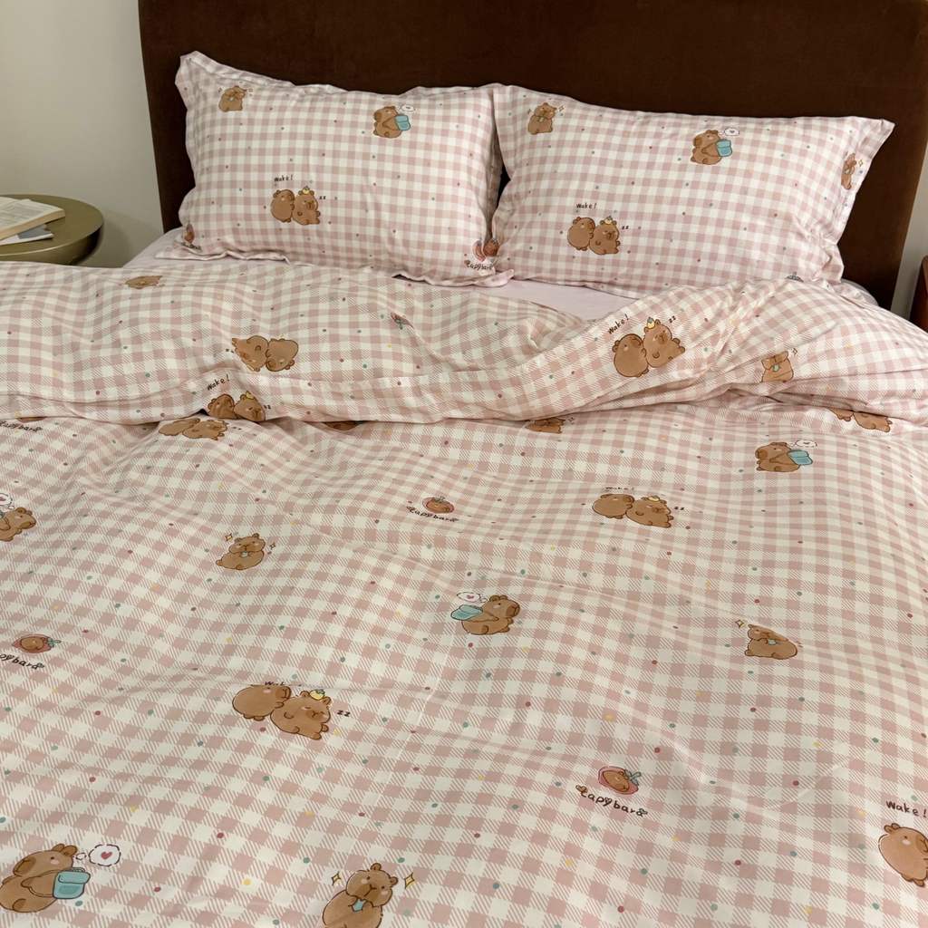 Bộ 4 món chăn ga ôm 100% cotton hàng sẵn kho, size đầy đủ, mềm mại thân da, dùng 4 mùa, thoáng khí, giặt máy không phai màu