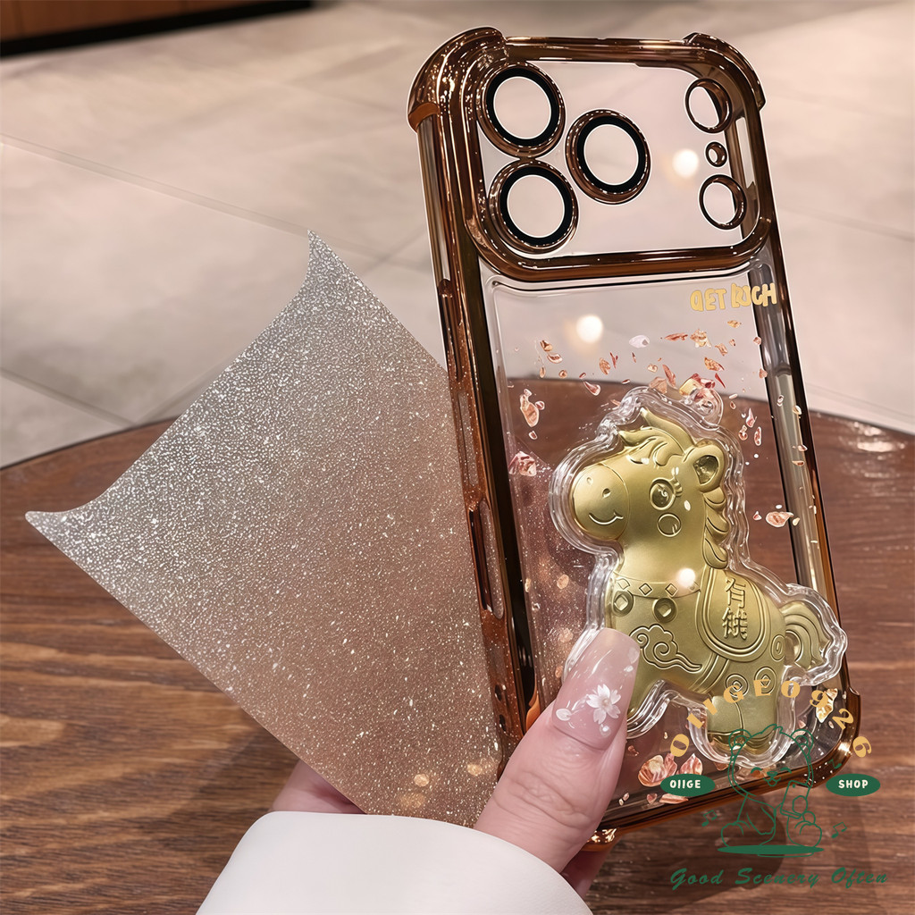 【 Ốp lưng iPhone17 】 Ốp điện thoại chống rơi năm con ngựa 2026 iPhone17 Pro Max 16 15 14 13 cho vỏ iPhone Vỏ mềm silicon TPU chống sốc
