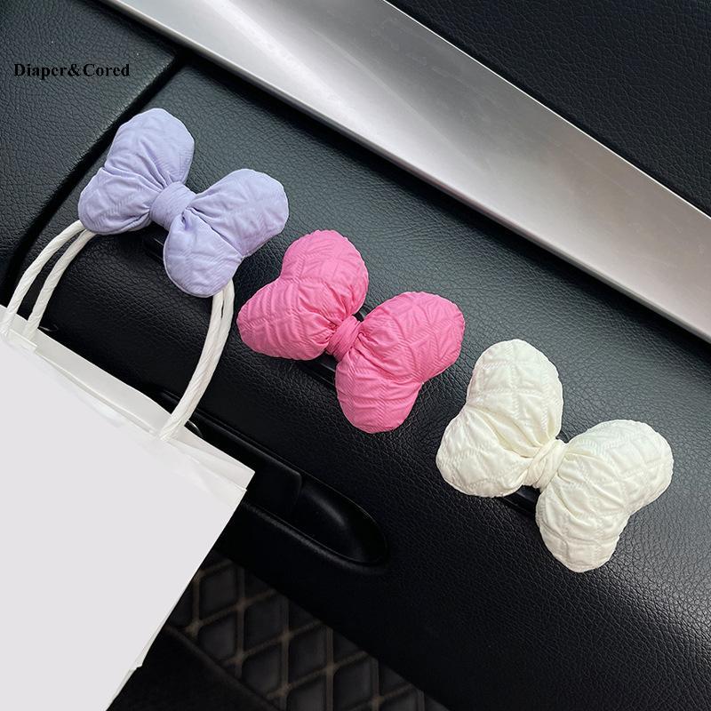 DIAPER & CORED Móc Ô Tô Dễ Thương Vô Hình Nơ Trang Trí Bảng Điều Khiển Trung Tâm Trang Trí Màn Hình Nội Thất YTH