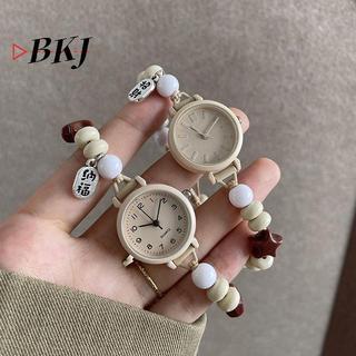 [KJ] Đồng hồ đeo tay thiết kế dệt dân tộc cổ điển thời trang dành cho nữ Cô gái Đồng hồ thạch anh dệt đính cườm dễ thương [Mới]