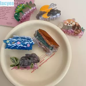 LACYES Koala Vuốt Tóc, Kẹp Tóc Động Vật Gấu Acrylic, Phụ Kiện Tóc Hoạt Hình Vui Nhộn Lấy Kẹp Cá Mập Lớn Kẹp Hàng Ngày