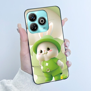 Ốp lưng ZTE Blade A75 4G Z2359 Ốp Lưng Sang Trọng Dễ Thương Trái Tim Tình Yêu Thỏ Ngộ nghĩnh Đen Mờ Mềm TPU Vỏ Bảo Vệ Mặt Sau