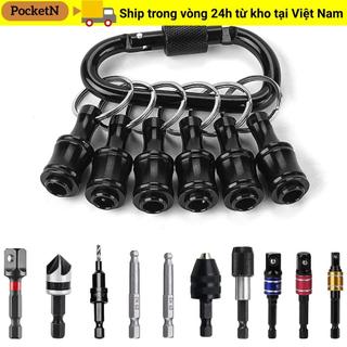 POCKETN 6Pack 1 / 4 "Chuôi lục giác, Bộ phận dụng cụ khoan điện Giá đỡ mũi tuốc nơ vít, Chuyển đổi chất lượng cao Thanh mở rộng phát hành nhanh đa chức năng ngoài trời