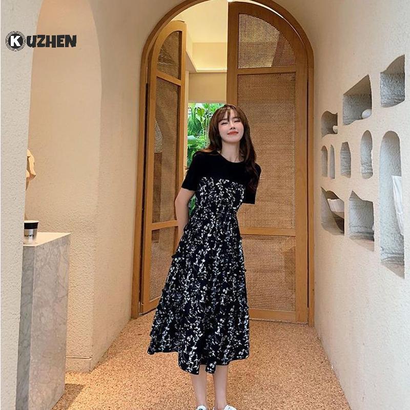 Váy KUZHEN voan hoa boho, phù hợp mùa hè và hàng ngày
