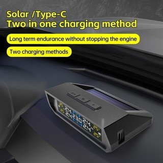 2026 Cảm Biến Áp Suất Lốp Ô Tô TPMS Màn Hình Led Màu Pin Hỗ Trợ Năng Lượng Mặt Trời,cảnh báo bằng tiếng Việt
