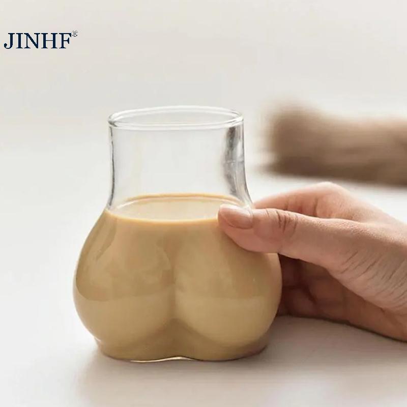 JINHF Dễ Thương Cơ Thể Mông Bắn Kính Cà Phê Sữa Cốc Bia Nước Rượu Trà Uống Cốc Cao Cấp Đảng Ngộ nghĩnh Cốc HOT