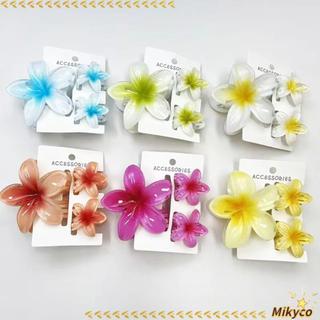 Kẹp tóc hoa plumeria acrylic - Set 3 cái, phù hợp đi biển