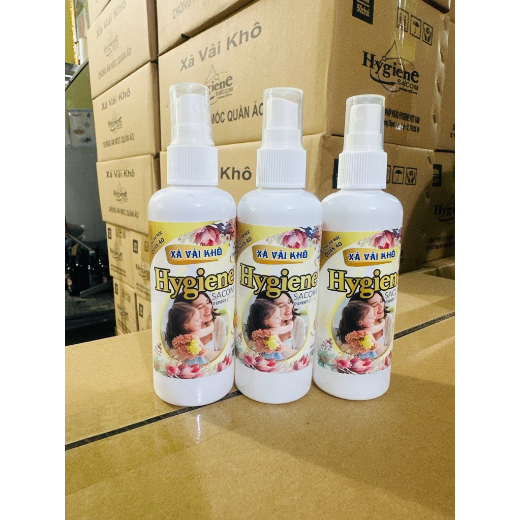 Combo 5 chai /4 chai/ 3 chai xịt xả vải khô Hygiene Sacom 100ml lưu hương chống ẩm mốc trên quần áo