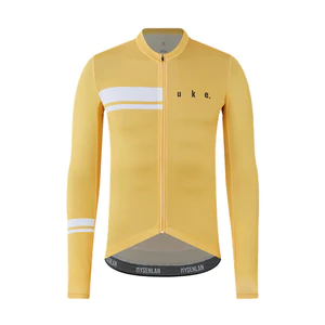 QLS001A - Áo Đạp Xe UKE Nam Dài Tay Yellow – Dòng Cao Cấp, Chất Vải Ý Co Giãn 4D, Thoáng Khí & Nhanh Khô