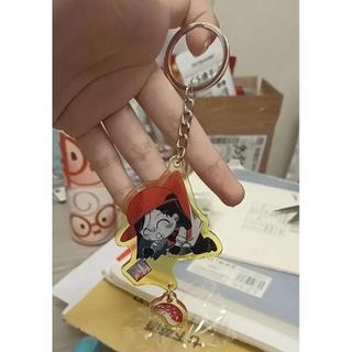 Anime Yi Xi Butcher Vanity Cosplay Keychain Acrylic Pendant Keyring Two-sided Key Chain Bag Accessories Halloween Orname