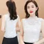 IAPPORTUNIA Áo Sơ Mi Ren, Co Giãn L-3XL Hoa Tank Tops, Màu Đen Trắng Nửa Cổ Cao Hoa Hồng Camisole Nữ Bé Gái