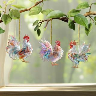 RO > Acrylic Hoa Trang Trại Chien Gà Trống Móc Khóa Túi Hoạt Hình Trang Sức Dành Cho Nữ Bé Gái Giá Đỡ Ô Tô Quyến Rũ Mới