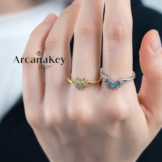 Nhẫn đôi mặt trời và mặt trăng với thiết kế xếp chồng độc đáo, phù hợpwear mỗi ngày và là món quà tuyệt vời cho các cặp đôi - ArcanaKey