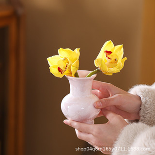 Gốm Sứ Sang Trọng Pha Lê Men Gốm Nhỏ Bình Hoa Mini Sắp Xếp Hoa Mô Phỏng Hoa Phòng Khách Để Bàn Trang Trí Trung Quốc CZBQ
