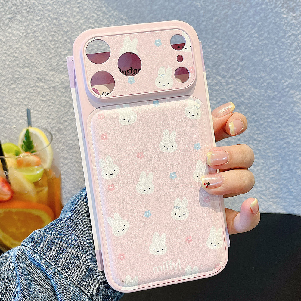 Thỏ Avatar Dây Xích Da Windows Ốp Lưng Điện Thoại iPhone 17 Pro Max 16 15 14 13 Vỏ Bảo Vệ Chống Sốc
