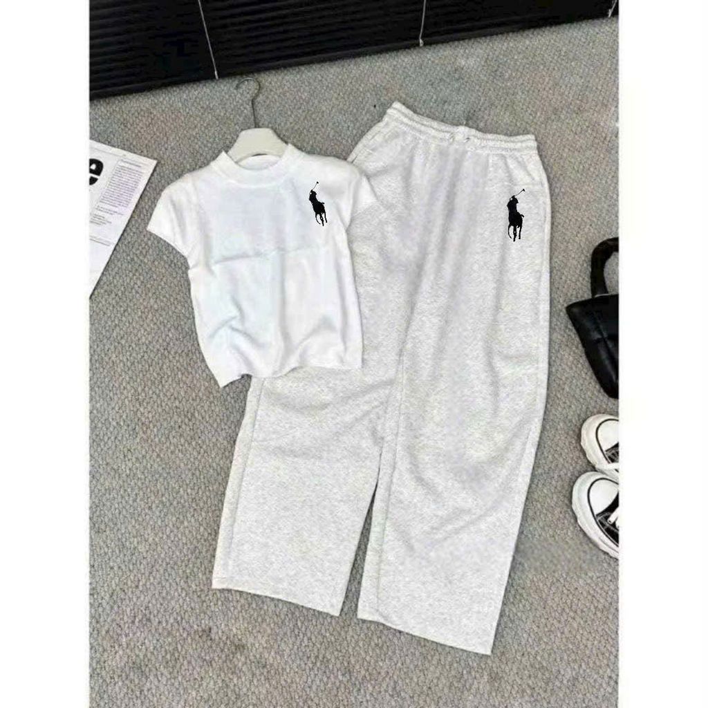 SÉT BỘ CROPTOP TĂM in NGỰA NGẮN CO DÃN+ MIX QUẦN DA CÁ in NGỰA XÁM TIÊU