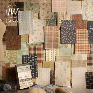 JIANWU Paper Workshop Shadow Series Vintage Gird Phong Cảnh Cắt Dán Sổ Lưu Niệm Chất Liệu Giấy Sáng Tạo Rác Tạp Chí Văn Phòng Phẩm