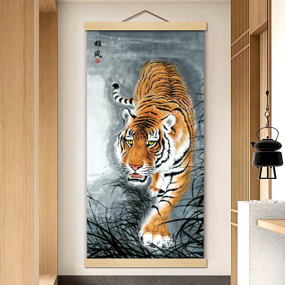M58 Hình Hổ Xuống Núi Hổ Xuống Núi Hình Ảnh Lối Vào Sách Cuộn Tranh Trang Trí 26.1.19