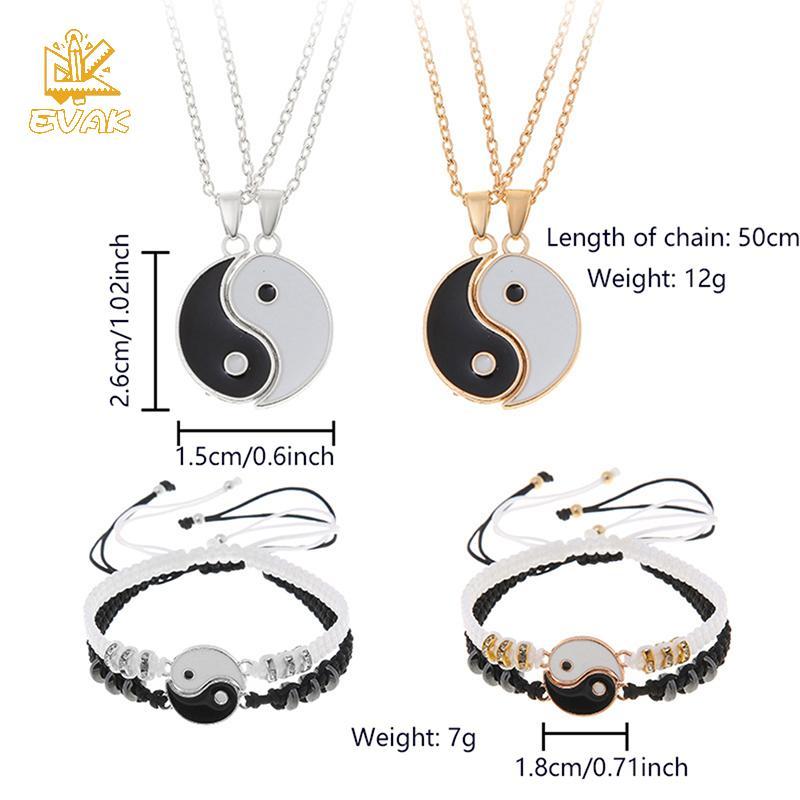 Vòng tay và dây chuyền bộ đôi Thái cực dương, có thể điều chỉnh phù hợp làm quà tặng cho người yêu tại Việt Nam