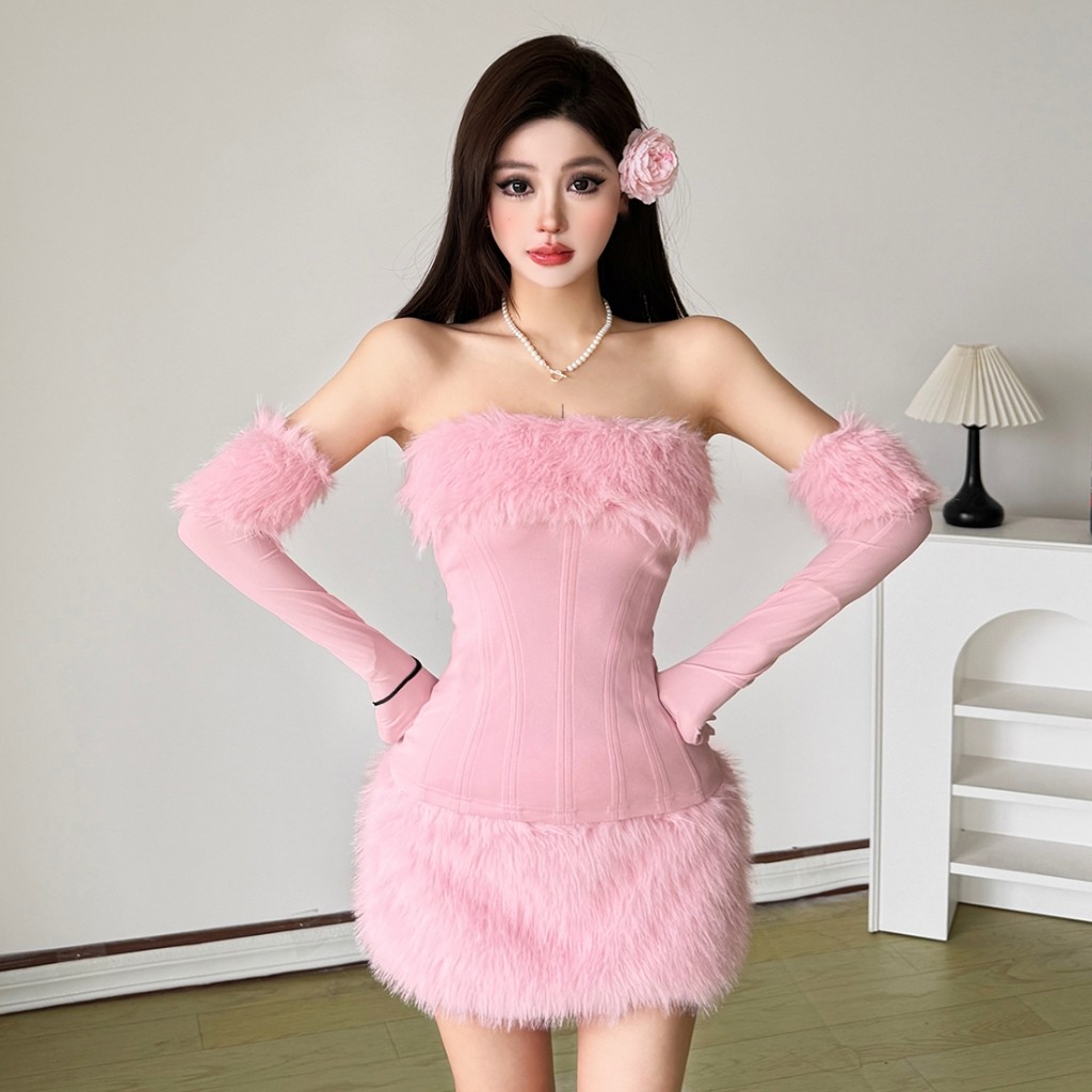 Klalien Ngọt Ngào - Bộ Quấn Ngực Mỏng Villus, Thiết Kế Tay Bao Hông Cho Váy Nữ Mùa Hè Cá Tính