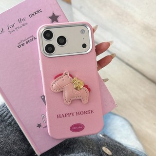Làm Giàu Da Happy Horse Cam Đỏ 2in1 Da PU Điện Thoại Cho iPhone 17Promax 17Pro 13 14 15 16 Pro Max 15Plus Chống Sốc Nam Nữ Vỏ Di Động