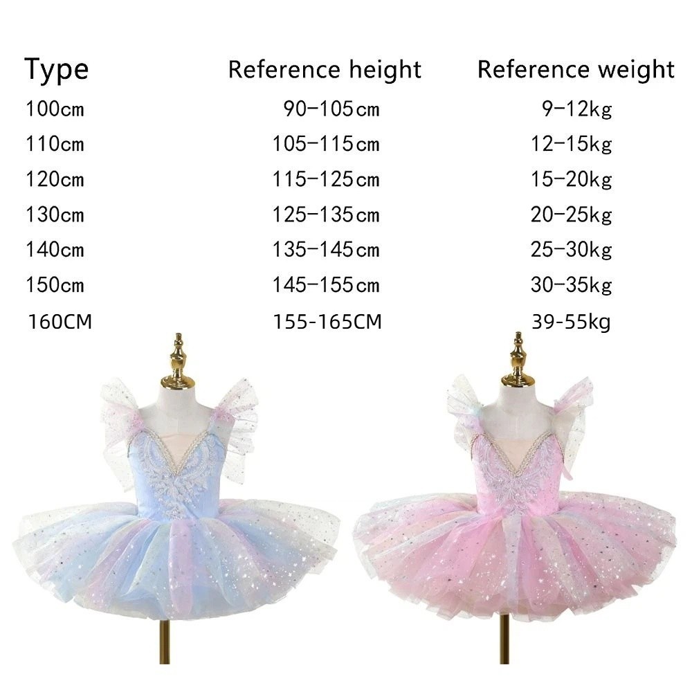 HOBBYIN Trẻ Em Đầm Ba Lê, Hiện Đại Puffy Ballet Tutu, Đầm Dự Tiệc Sequin Thời Trang Đầm Công Chúa Trẻ Em
