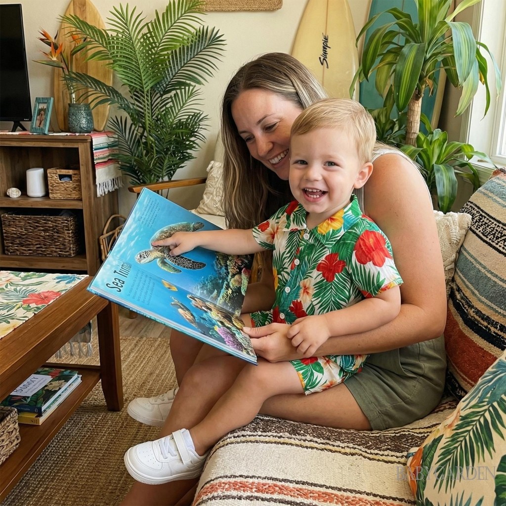 6m-4y Trẻ Em Bé Trai Trang Phục Mùa Hè Hawaii Cây Dừa / Lá Cọ In Áo Sơ Mi Tay Ngắn Có Quần Short Bộ 2 Chiếc