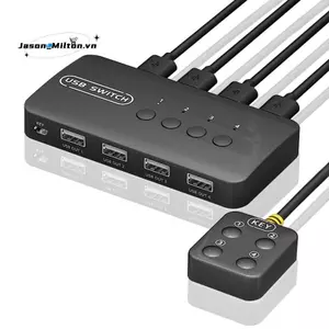 Công Tắc USB Chia Sẻ Bộ Điều Khiển Bộ Chuyển Đổi 4 Đầu Vào 4 Đầu Ra Cho Laptop Máy Tính Bàn Phím Chuột Màn Hình