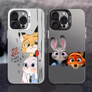 Dành Cho OPPO Reno 14 12 13 Pro 13F 12F 8 6 5 4 Pro 6 7 8 Lite 7Z 8Z Judy Nick Cặp Đôi Hoạt Hình Mờ Chống Sốc Ốp Lưng Điện Thoại
