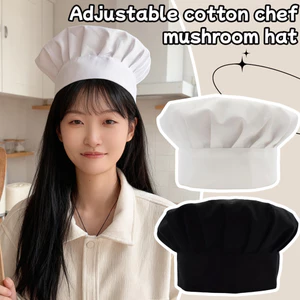 1 / 2 Chiếc Mũ Nấu Ăn Nhà Bếp | Mũ bông co giãn có thể điều chỉnh có bảng lưới, Mũ làm bánh Unisex nhẹ cho nhà hàng trường ẩm thực, Đen hoặc Trắng