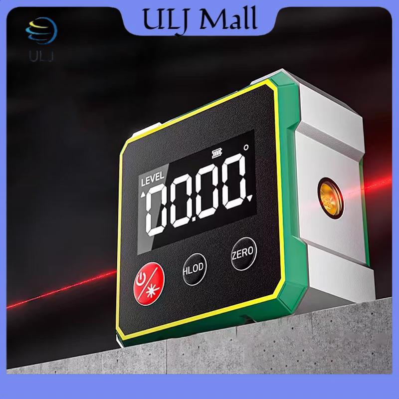ULJ 360° Công cụ tìm góc kỹ thuật số từ tính với thước đo Laser điện tử Type-C Sạc LCD Công cụ đo độ cản điện tử.