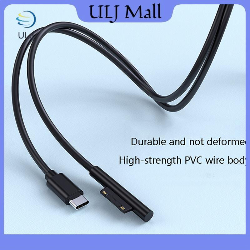 ULJ Bộ nguồn USB Type-C sạc nhanh mới cho Microsoft Surface Pro 7 3 4 5 6 15V 3A PD Dây cáp sạc máy tính bảng.