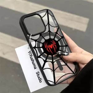 Black Web Red Spider cho iPhone 17AIR16plus 1514 trường hợp điện thoại 13PRO bùng nổ 12