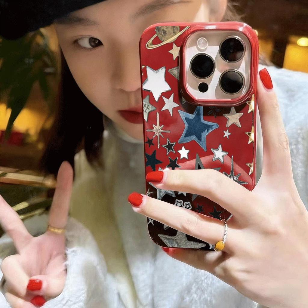Star Star cho trường hợp iPhone 1516PROMAX 1314PRO Bề mặt sáng XR Đơn giản 12 Soft Case