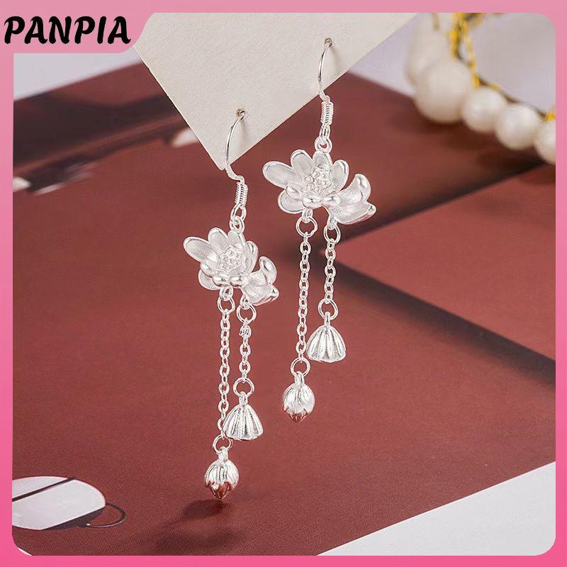PNPIA - 1 Cặp Bông Tai Phong Cách Trung Hoa Sen Dài, Thanh Lịch, Phù Hợp Làm Quà Tặng
