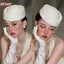 Mũ nồi hàng không tiếp viên vintage, flat top, phụ kiện tóc