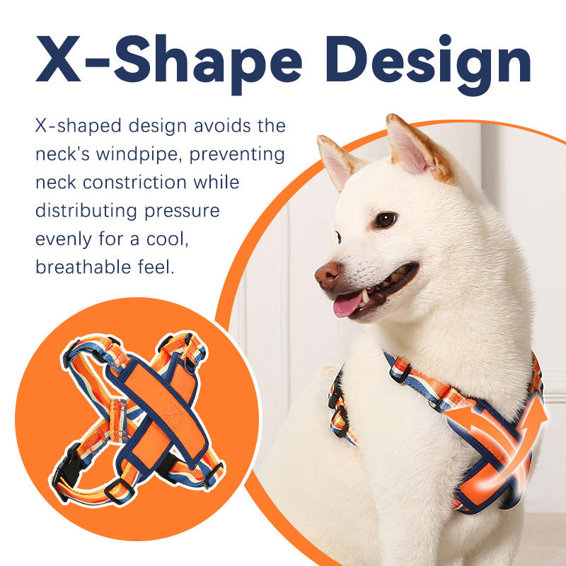 HamshMoc Dog Harness X Design Dual D Ring Áo Vest có thể điều chỉnh Thoải mái Phù hợp với Không Choke Pet Harness