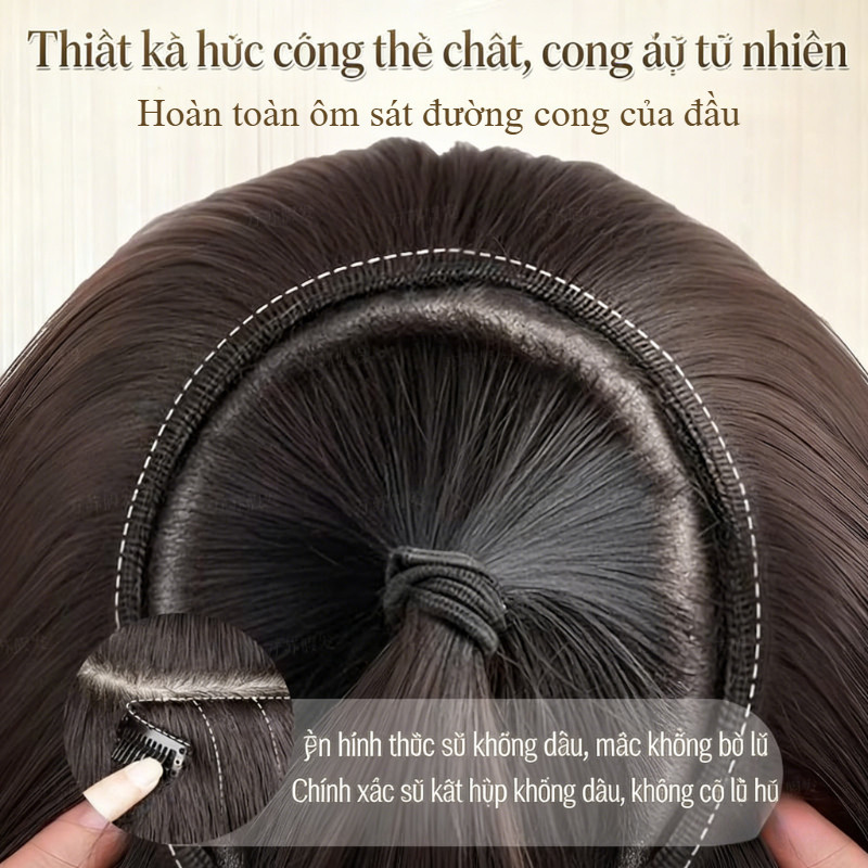 Tóc giả một mảnh, Tóc Xoăn Tỉa Tầng Phong, Thiết Kế Dễ Đeo, Cách Trẻ Trung Tiểu Thư Dài 50cm