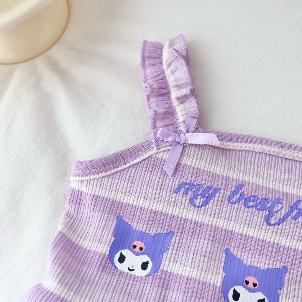 Mùa Hè Phong Cách Mới Bé Gái Sling Đầm Hoạt Hình Đầm Công Chúa Dễ Thương 100-140 Size 91JP