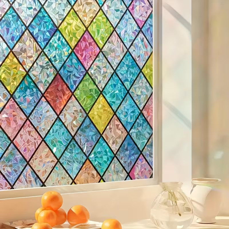 Decal Dán Kính Hoa Văn Mỹ (Chống Nhìn Trộm) - Giấy Dán Cửa Sổ Phun Cát Cho Nhà Tắm & Vệ Sinh - Phim Dán Kính Trang Trí Cách Nhiệt Chống Tia UV