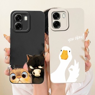 Dành Cho OPPO A6X A6 A6T Pro 4G 5G 2026 Vỏ Bảo Vệ Ống Kính Vỏ Điện Thoại Silicon Mềm Hoạt Hình Mèo Dễ Thương