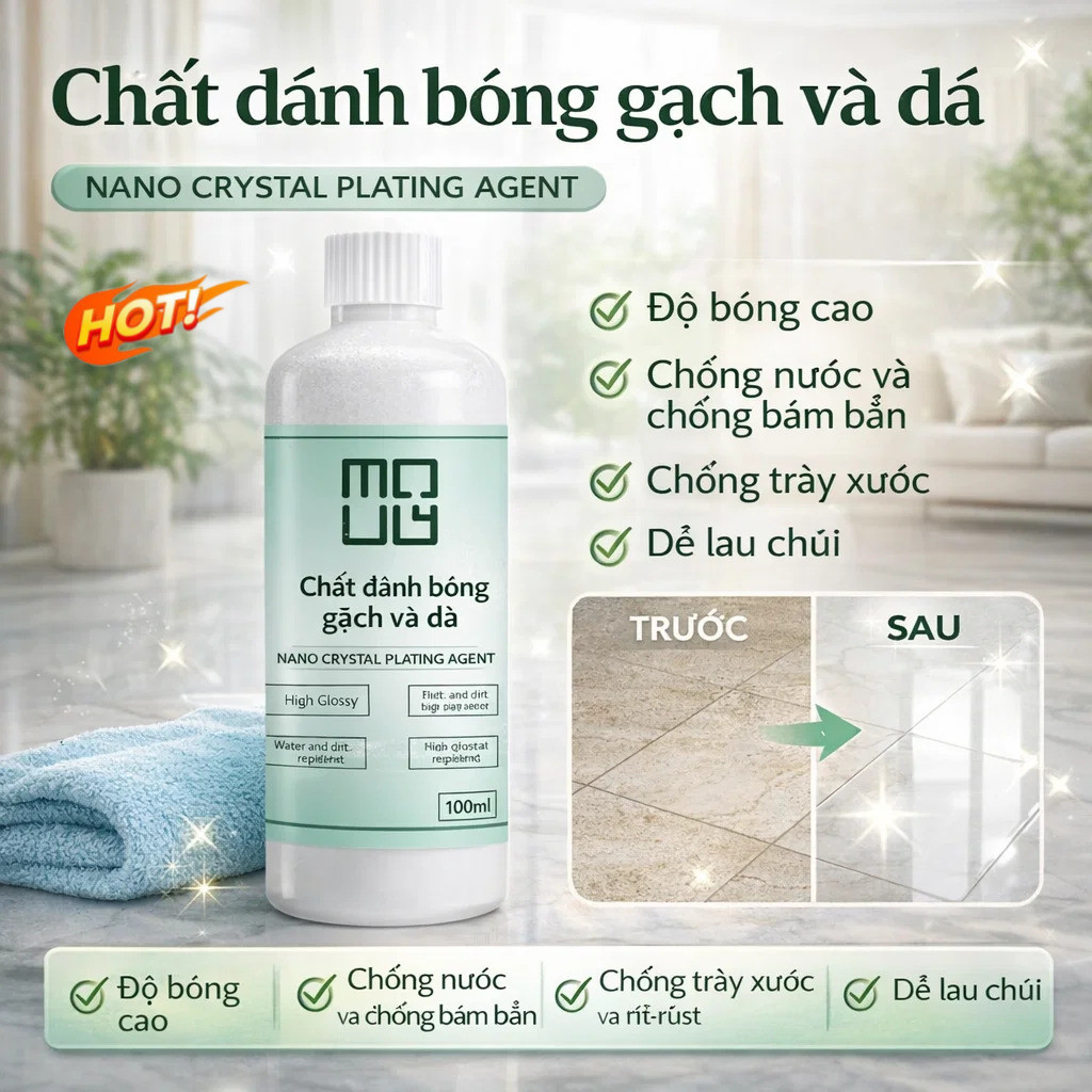 【Đánh Bóng Bền Vững】Dung Dịch Tinh Thể Nano GKTK Đánh Bóng Đá/Tăng Sáng & Phục Hồi Bề Mặt/Chất Làm Bóng Đá Granite & Cẩm Thạch/Lớp Phủ Chống Bám Bẩn Cho Bàn Bếp Đá/Keo Bảo Vệ Bề Mặt Gạch Đá
